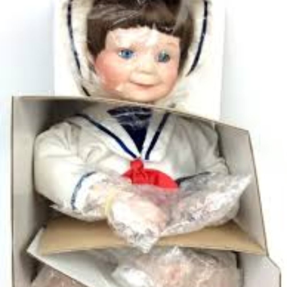 Ashton Drake Galleries Doll "Justin" Moments to Remember Sailor Navy Boat 91 COA